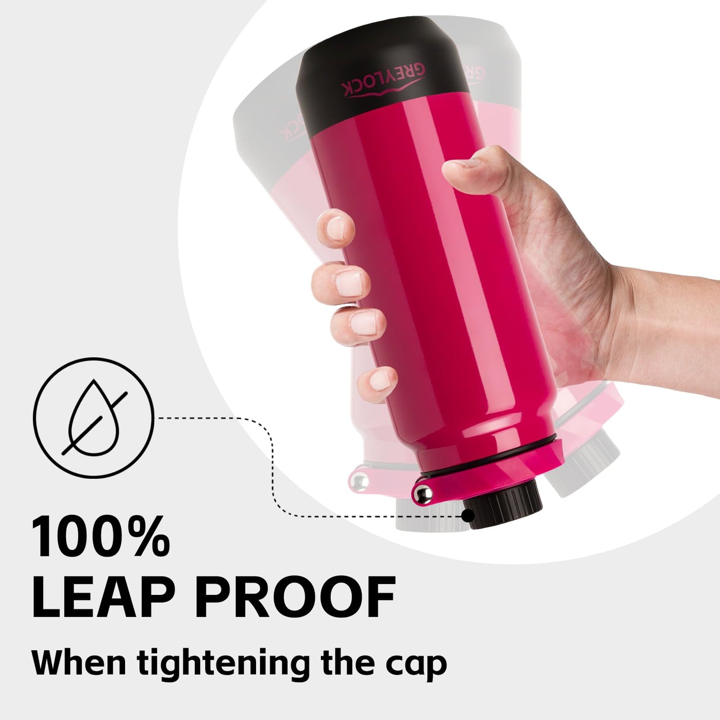 24 oz Greylock Insulated Stainless Steel Water Bottle with Straw Lid, Leak-Proof, Vacuum Flask, Keeps Cold & Hot 24H, Carry Handle, Silicone Spout, BPA-Free, Red, Gym, Hiking, Travel