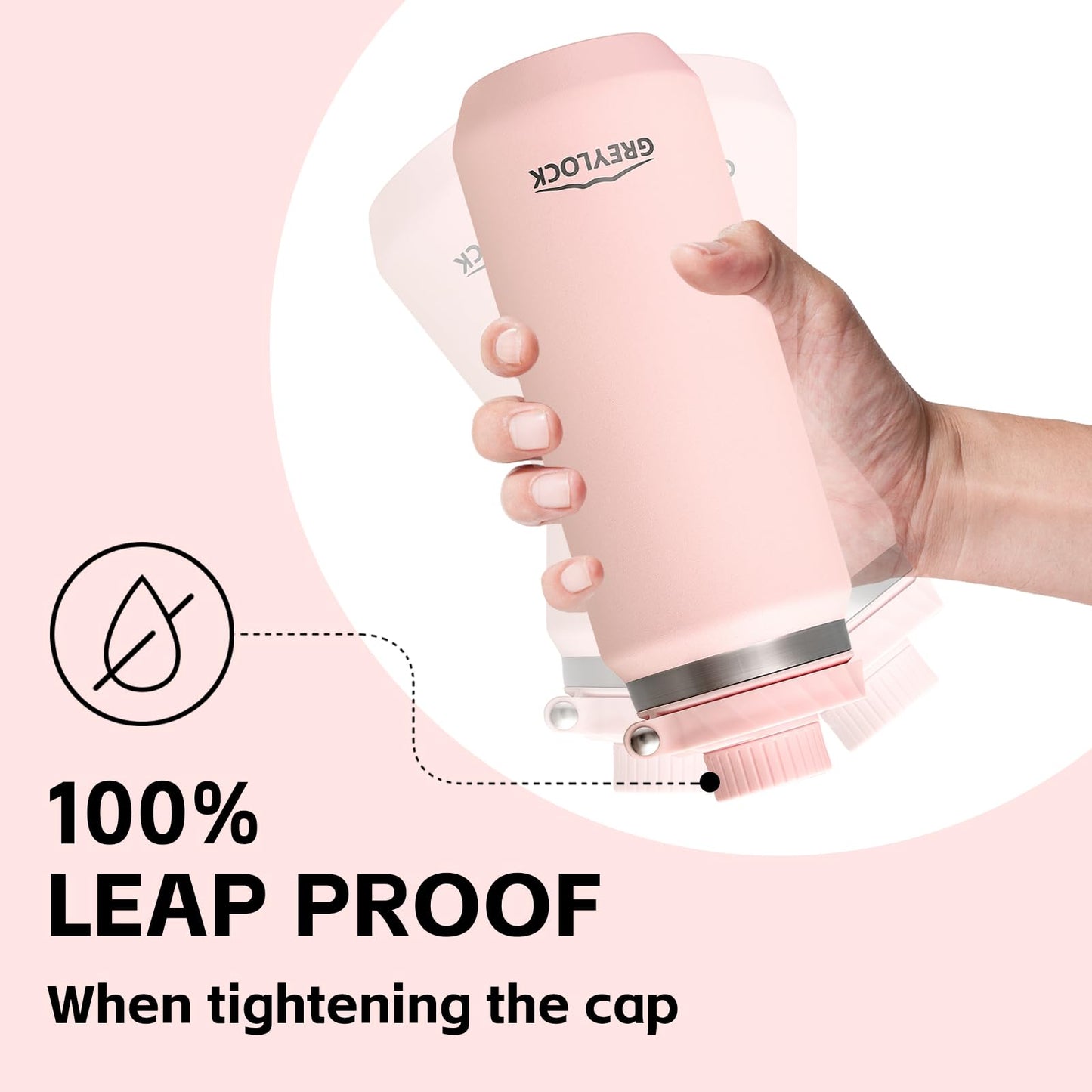 20 oz Greylock Insulated Stainless Steel Water Bottle with Straw Lid, Foldable Handle, Leak-Proof, Double-Wall Vacuum Insulation, Keeps Cold 24H, Light Pink