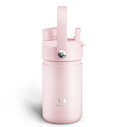 40 oz Insulated Stainless Steel Water Bottle with Two-Way Spout, Built-In Straw, Bucket Handle, BPA-Free, Leak-Proof, Daybreak