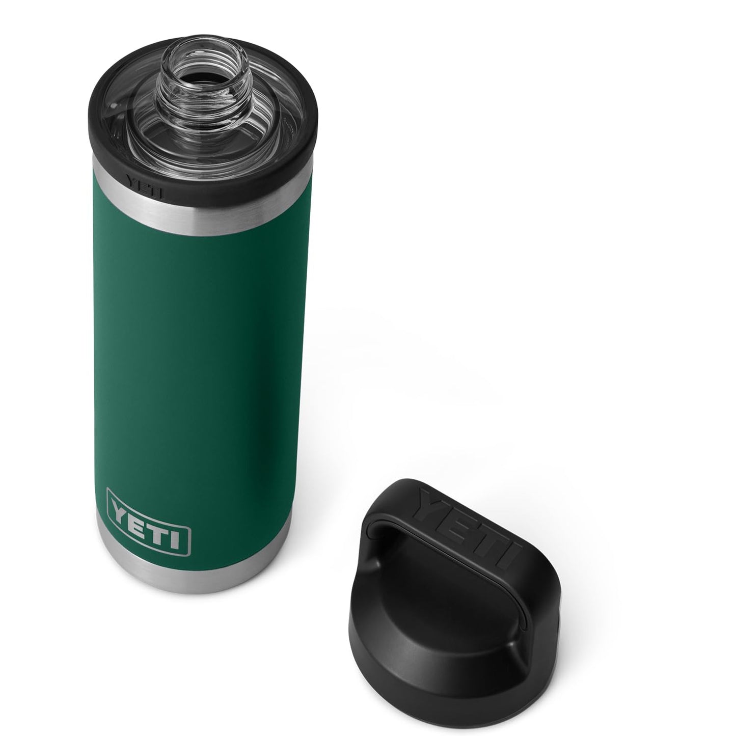 18 oz YETI Rambler Stainless Steel Bottle, Vacuum Insulated, Leak-Proof with Chug Cap, Black Forest Green