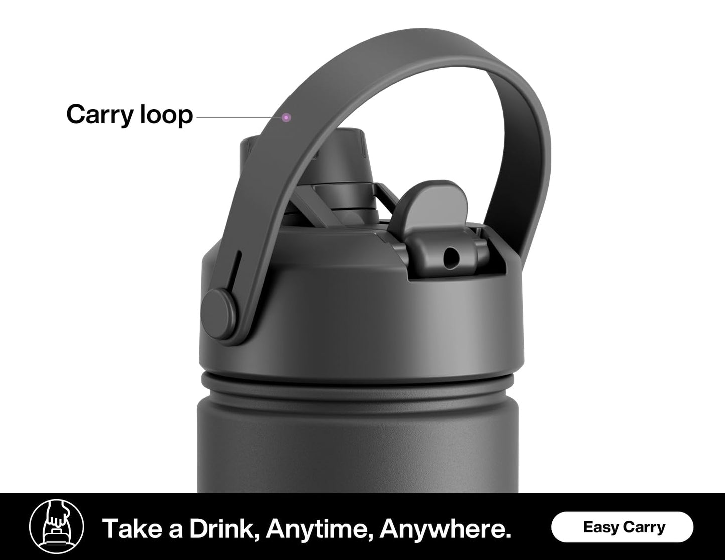 26 oz Insulated Stainless Steel Water Bottle with 2-in-1 Straw and Spout Lid, Leak-Proof, Cold 24H for Sports, Travel, School, Cotton Candy