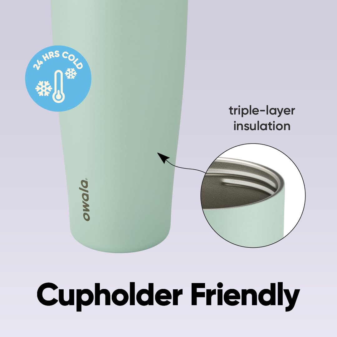 40 oz Owala FreeSip Tumbler Insulated Stainless Steel Water Bottle with Built-In Straw and Side Handle, BPA-Free, Leak-Proof, Putting Green, Travel, Work, School, Sports