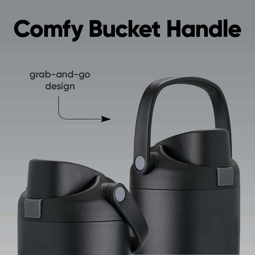 22 oz Stainless Steel Water Bottle with Straw and Carry Handle, Double Wall Vacuum Insulated, Leak-Proof Locking Lid, BPA-Free, Yucca