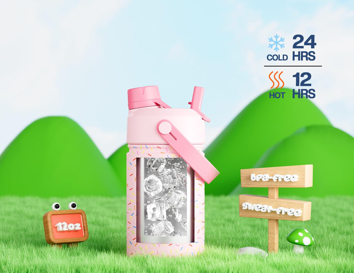 25 oz Clear Tritan Plastic Water Bottle with Straw, BPA-Free Sports Bottle for Travel, Very Very Dark