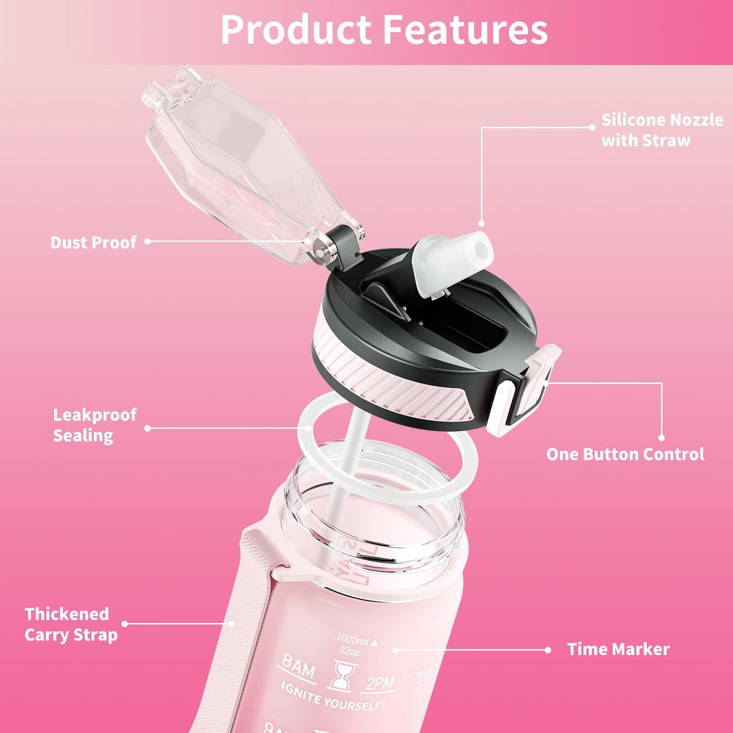 24 oz CamelBak Podium Bike Water Bottle, Easy Squeeze, Fits Most Bike Cages, Black