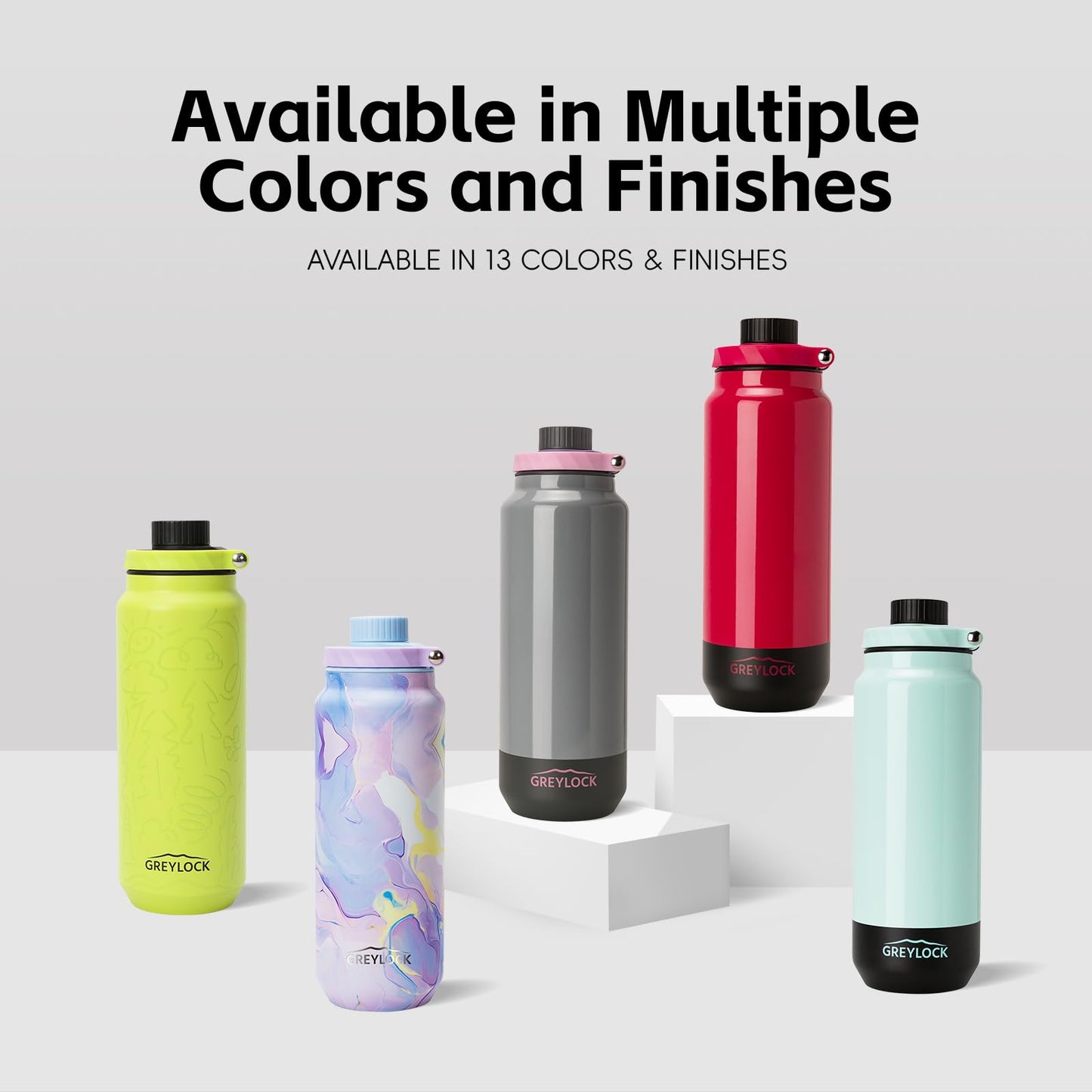 24 oz Greylock Insulated Stainless Steel Water Bottle with Straw Lid, Leak-Proof, Vacuum Flask, Keeps Cold & Hot 24H, Carry Handle, Silicone Spout, BPA-Free, Red, Gym, Hiking, Travel