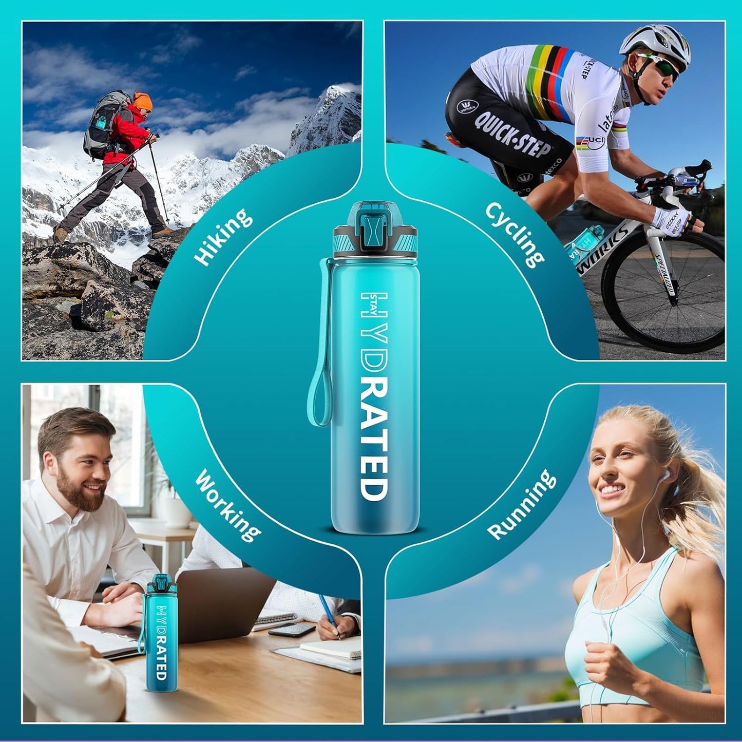 24 oz CamelBak Podium Bike Water Bottle, Easy Squeeze, Fits Most Bike Cages, Coral Sunset