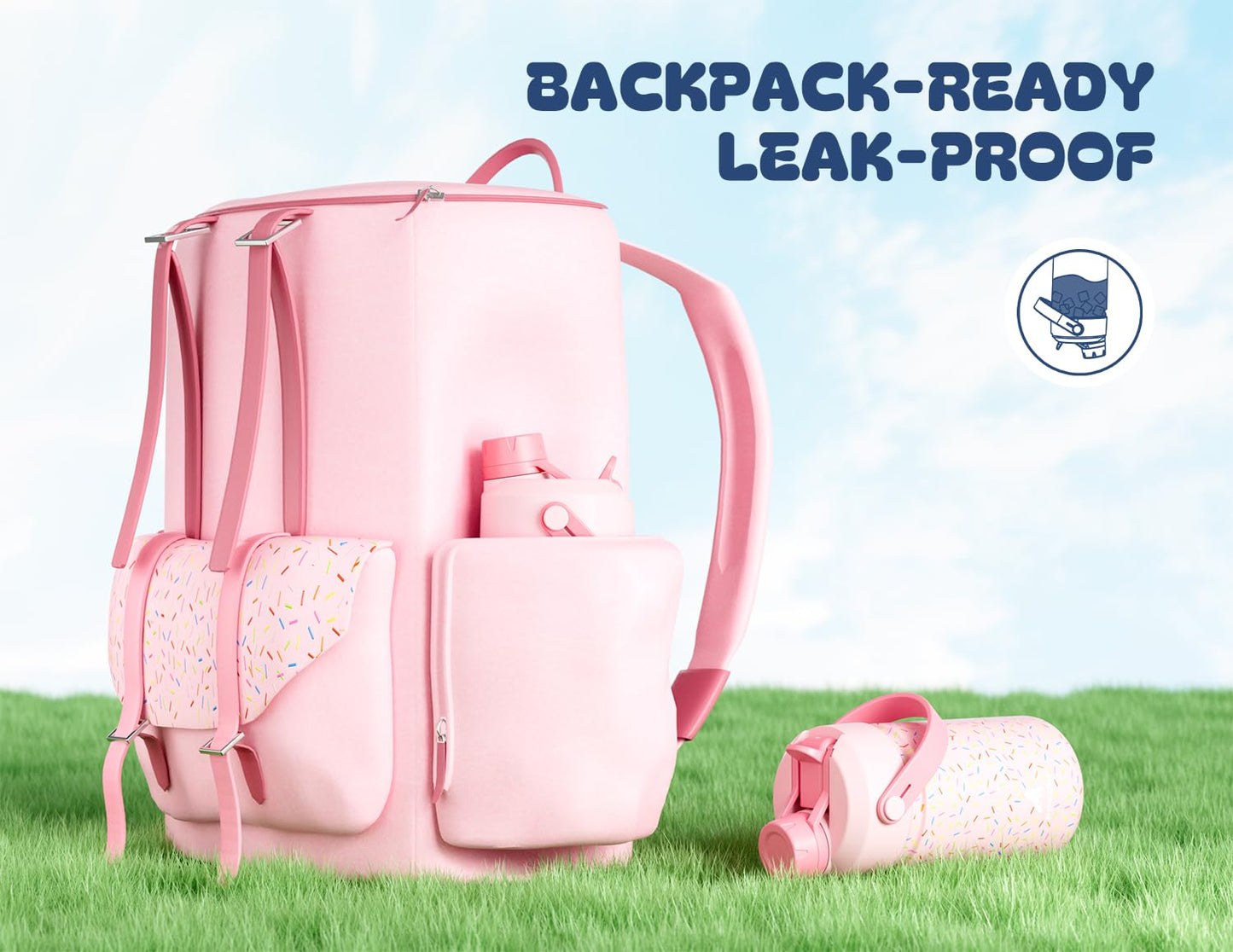 25 oz Clear Tritan Plastic Water Bottle with Straw, BPA-Free Sports Bottle for Travel, Very Very Dark