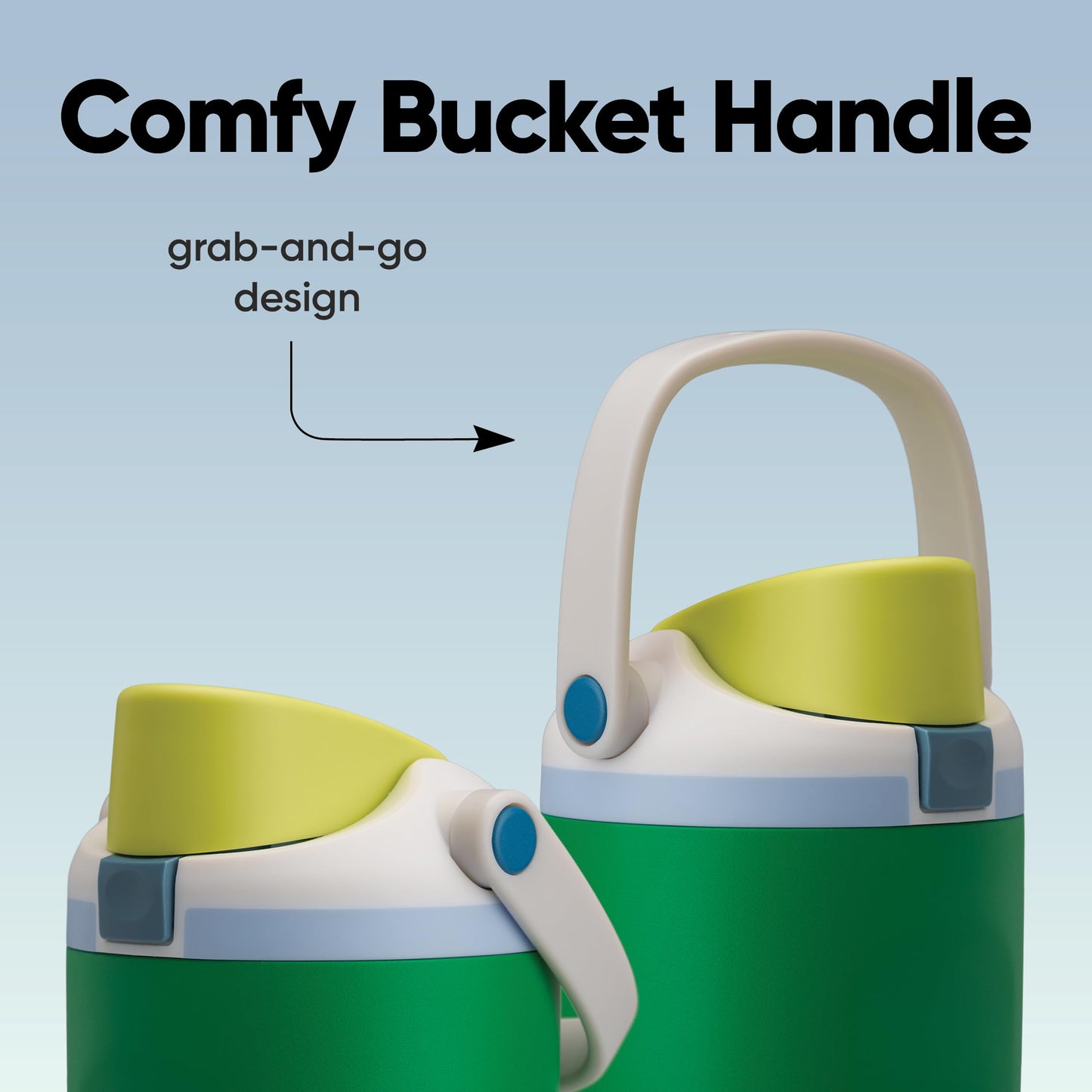 32 oz Stainless Steel Water Bottle with Straw and Carry Handle, Double Wall Vacuum Insulated, Leak-Proof Locking Lid, BPA-Free, Yucca