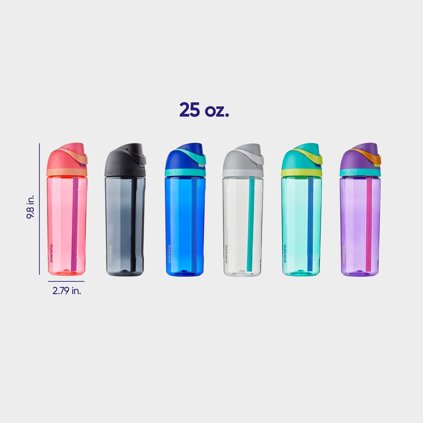 20 oz O2COOL Mist 'N Sip Water Bottle, 2-in-1 Mist and Sip, No-Leak Pull Top Spout, Reusable Sports Bottle, Flamingo