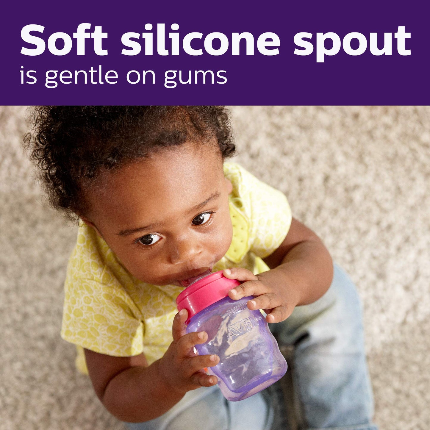 Easy Sippy Cup with Soft Spout, Spill-Proof Design, Blue/Green, 9oz, 2 Pack