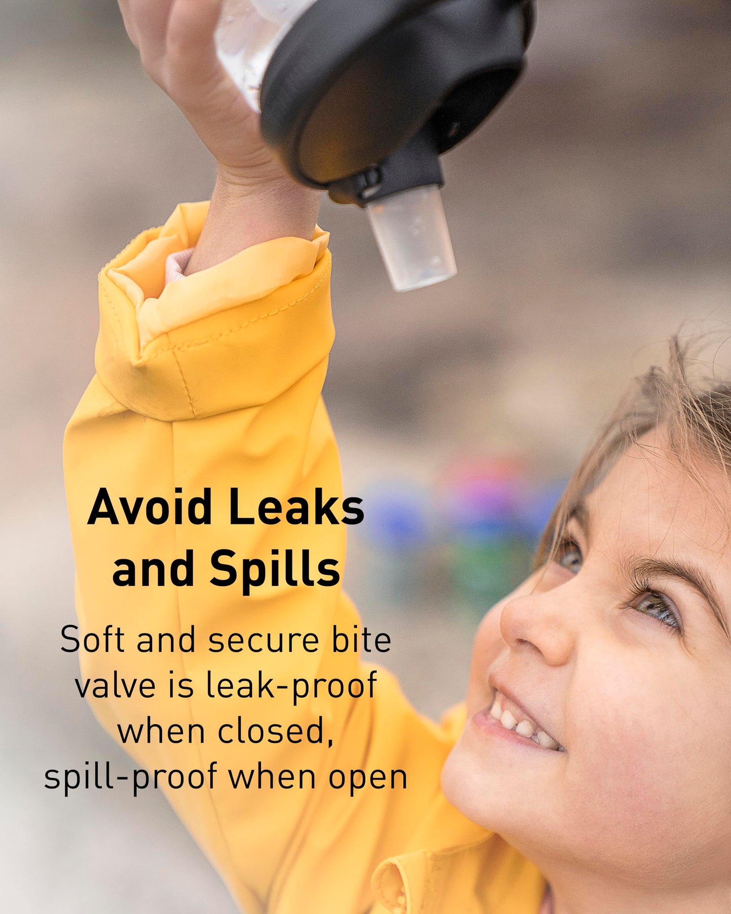 Kids Water Bottle with Bite Valve Straw, Tritan Renew, Spill-Proof Eddy+ Design