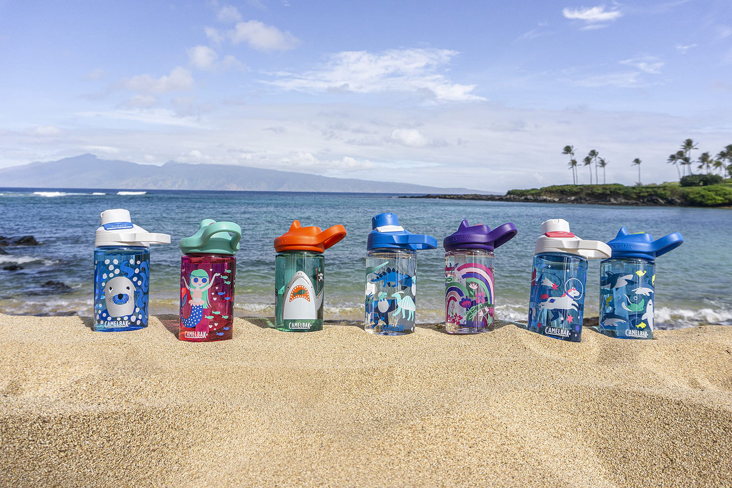 Kids Spill-Proof Water Bottle with Bite Valve Straw, Tritan Renew, Eddy+ Design